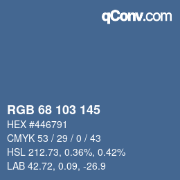 Color code: RGB 68 103 145 | qconv.com
