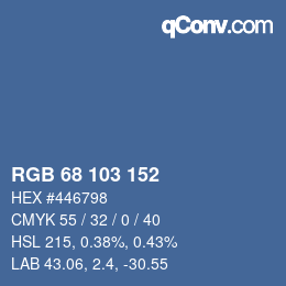 Color code: RGB 68 103 152 | qconv.com