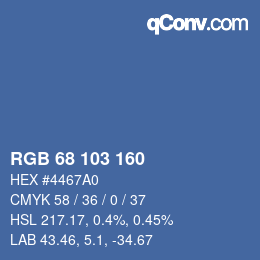 Farbcode: RGB 68 103 160 | qconv.com