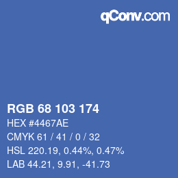 カラーコード: RGB 68 103 174 | qconv.com