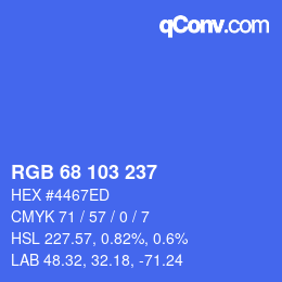 Color code: RGB 68 103 237 | qconv.com