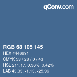 Color code: RGB 68 105 145 | qconv.com