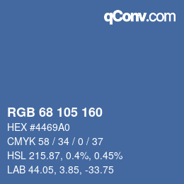 カラーコード: RGB 68 105 160 | qconv.com