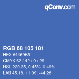 Color code: RGB 68 105 181 | qconv.com