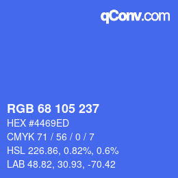 カラーコード: RGB 68 105 237 | qconv.com