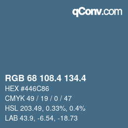 カラーコード: RGB 68 108.4 134.4 | qconv.com
