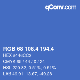 カラーコード: RGB 68 108.4 194.4 | qconv.com