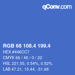 カラーコード: RGB 68 108.4 199.4 | qconv.com