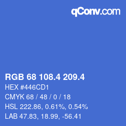 カラーコード: RGB 68 108.4 209.4 | qconv.com