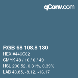 Color code: RGB 68 108.8 130 | qconv.com