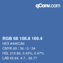 カラーコード: RGB 68 108.8 169.4 | qconv.com