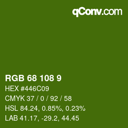 カラーコード: RGB 68 108 9 | qconv.com