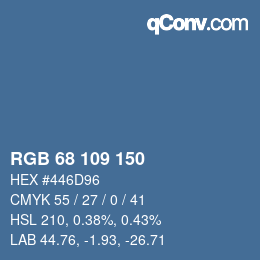 Farbcode: RGB 68 109 150 | qconv.com