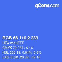 Color code: RGB 68 110.2 239 | qconv.com