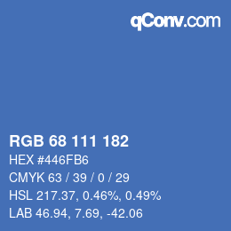 Código de color: RGB 68 111 182 | qconv.com