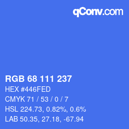 Color code: RGB 68 111 237 | qconv.com