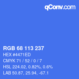 カラーコード: RGB 68 113 237 | qconv.com