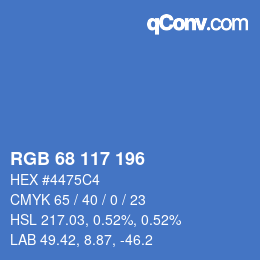 カラーコード: RGB 68 117 196 | qconv.com