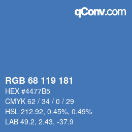 Color code: RGB 68 119 181 | qconv.com