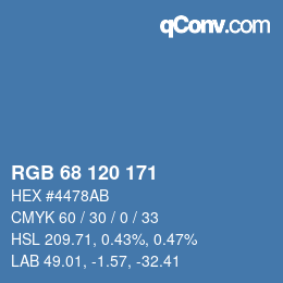 Color code: RGB 68 120 171 | qconv.com