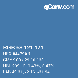 Color code: RGB 68 121 171 | qconv.com
