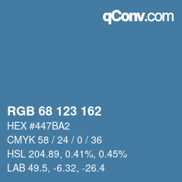 Farbcode: RGB 68 123 162 | qconv.com