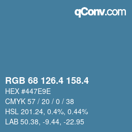 カラーコード: RGB 68 126.4 158.4 | qconv.com