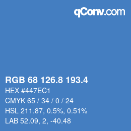 カラーコード: RGB 68 126.8 193.4 | qconv.com