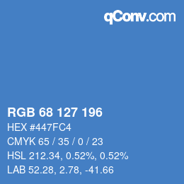 Color code: RGB 68 127 196 | qconv.com