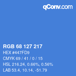 Color code: RGB 68 127 217 | qconv.com