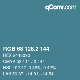 カラーコード: RGB 68 128.2 144 | qconv.com