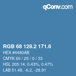 カラーコード: RGB 68 128.2 171.6 | qconv.com