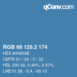 カラーコード: RGB 68 128.2 174 | qconv.com