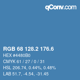 カラーコード: RGB 68 128.2 176.6 | qconv.com