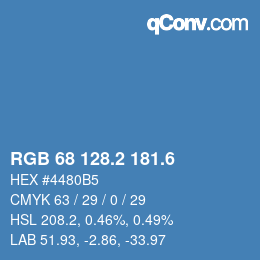 カラーコード: RGB 68 128.2 181.6 | qconv.com