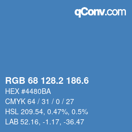カラーコード: RGB 68 128.2 186.6 | qconv.com