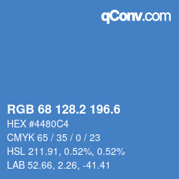カラーコード: RGB 68 128.2 196.6 | qconv.com