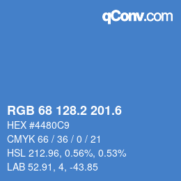 カラーコード: RGB 68 128.2 201.6 | qconv.com