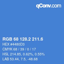 カラーコード: RGB 68 128.2 211.6 | qconv.com