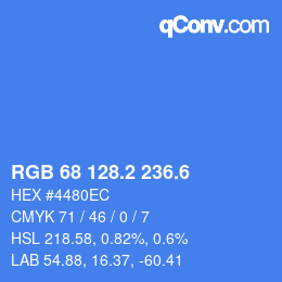 カラーコード: RGB 68 128.2 236.6 | qconv.com