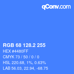 Color code: RGB 68 128.2 255 | qconv.com
