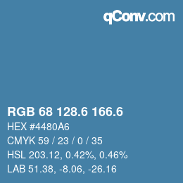 カラーコード: RGB 68 128.6 166.6 | qconv.com
