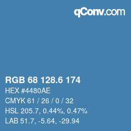カラーコード: RGB 68 128.6 174 | qconv.com