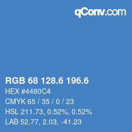 カラーコード: RGB 68 128.6 196.6 | qconv.com