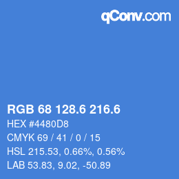 カラーコード: RGB 68 128.6 216.6 | qconv.com