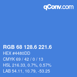 カラーコード: RGB 68 128.6 221.6 | qconv.com