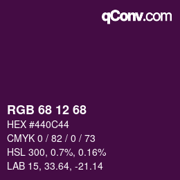 Color code: RGB 68 12 68 | qconv.com