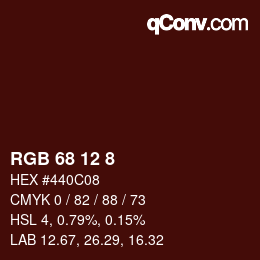 カラーコード: RGB 68 12 8 | qconv.com