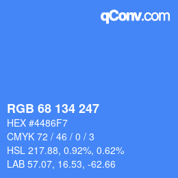 Color code: RGB 68 134 247 | qconv.com