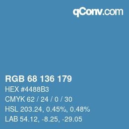 Color code: RGB 68 136 179 | qconv.com